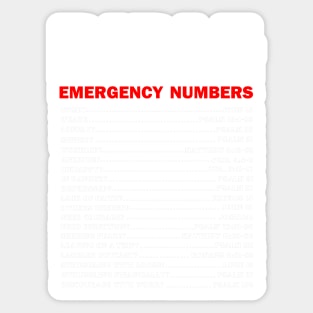 Emergency Bible Numbers Sticker